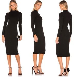 Lovers and Friends Black Ryland mock neck midi dress